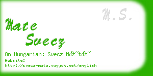 mate svecz business card